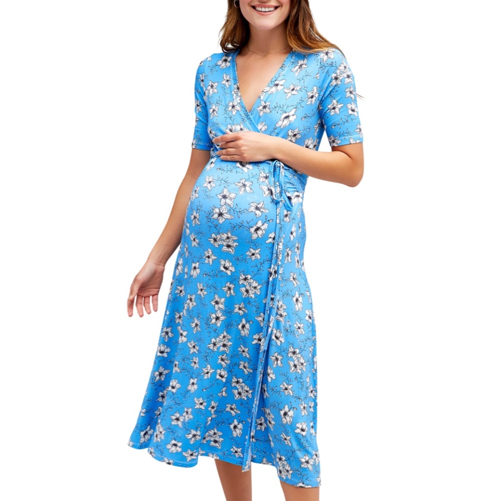 NOM Maternity Maya Maternity/Nursing Wrap Dress